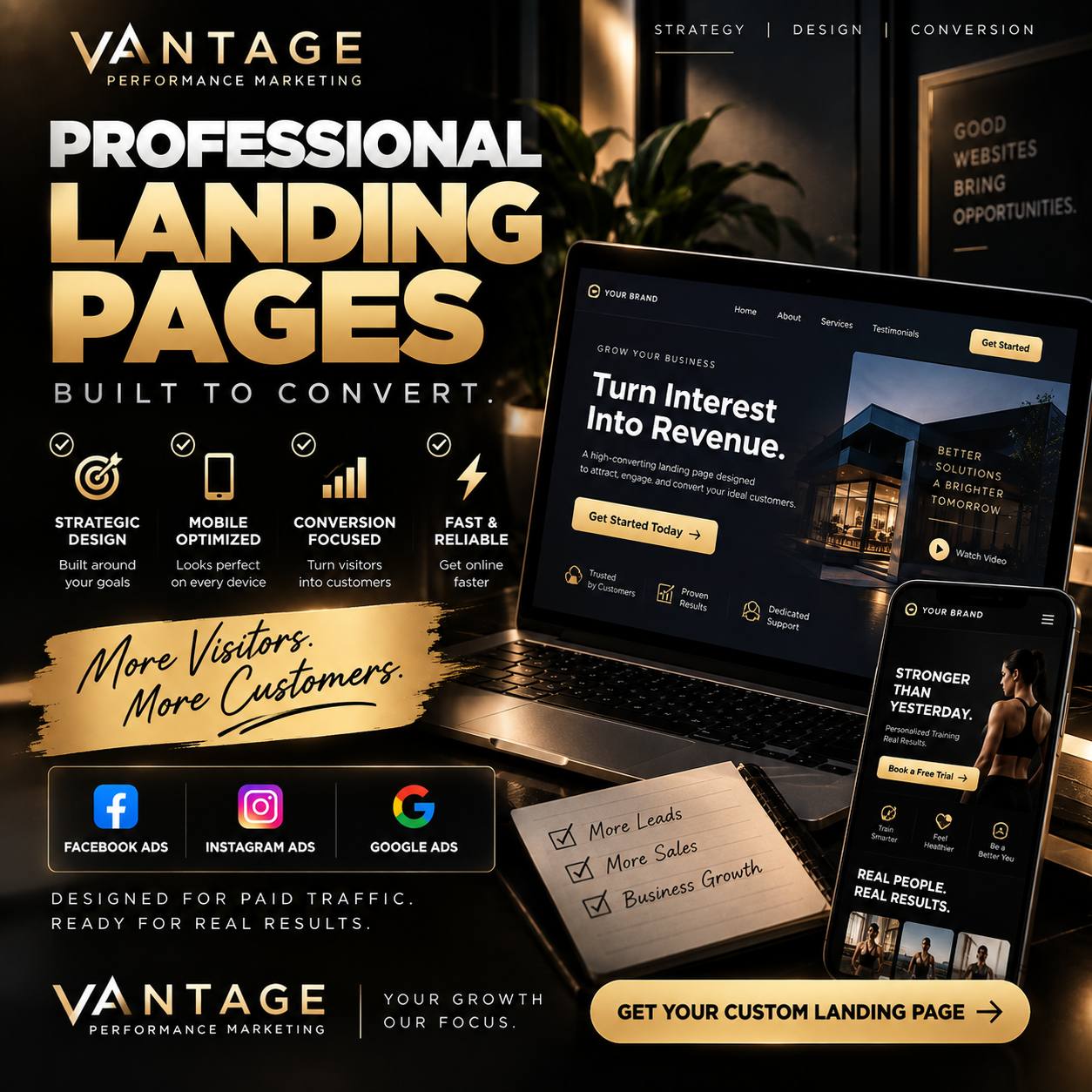 Professional landing pages ? design, mobile experience and support